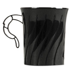 WNA, Inc. Classicware Plastic Mugs, 8 Oz, Black, 8/pack, 24 Packs/carton