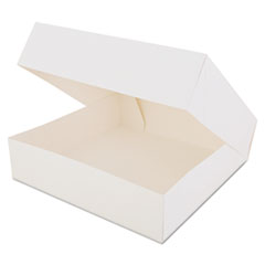 Southern Champion Tray White Window Bakery Boxes with Attached Flip Top, 4-Corner Beers Design, 10 x 10 x 2.5, White, Paper, 200/Carton