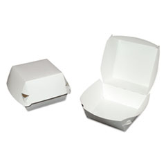 Southern Champion Tray Hamburger Clamshell, 4.37 x 4.37 x 3.37, White, Paper, 500/Carton