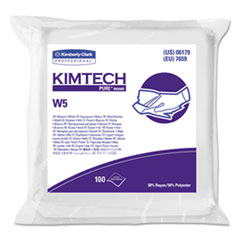 Kimberly Clark W5 Critical Task Wipers, Flat Double Bag, Spunlace, 9 x 9, Unscented, White, 100/Pack, 5 Packs/Carton