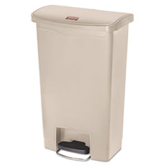 Rubbermaid Streamline Resin Step-On Container, Front Step Style, 13 gal, Polyethylene, Beige