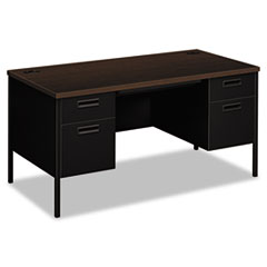 Hon Company Metro Classic Series Double Pedestal Desk, Flush Panel, 60