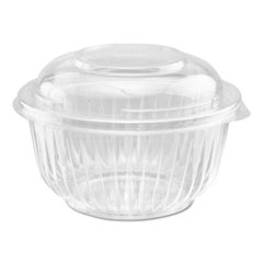 Dart PresentaBowls Bowl/Lid Combo-Paks, 16 oz, 5.38 Diameter x 2.6 h, Clear, Plastic, 63/Pack, 4 Pack/Carton
