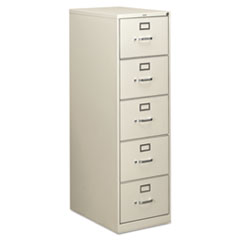 Hon Company 310 Series Vertical File, 5 Legal-Size File Drawers, Light Gray, 18.25