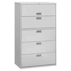 Hon Company Brigade 600 Series Lateral File, 4 Legal/letter-Size File Drawers, 1 Roll-Out File Shelf, Light Gray, 42