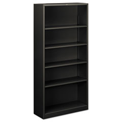 Hon Company Metal Bookcase, Five-Shelf, 34.5w x 12.63d x 71h, Charcoal