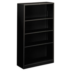Hon Company Metal Bookcase, Four-Shelf, 34.5w x 12.63d x 59h, Black