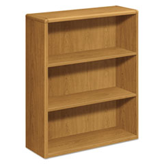 Hon Company 10700 Series Wood Bookcase, Three-Shelf, 36w x 13.13d x 43.38h, Harvest