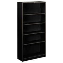 Hon Company Metal Bookcase, Five-Shelf, 34.5w x 12.63w x 71h, Black