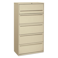 Hon Company Brigade 700 Series Lateral File, 4 Legal/letter-Size File Drawers, 1 File Shelf, 1 Post Shelf, Putty, 36