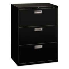 Hon Company Brigade 600 Series Lateral File, 3 Legal/letter-Size File Drawers, Black, 30