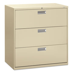 Hon Company Brigade 600 Series Lateral File, 3 Legal/letter-Size File Drawers, Putty, 42