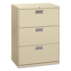 Hon Company Brigade 600 Series Lateral File, 3 Legal/letter-Size File Drawers, Putty, 30