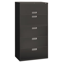 Hon Company Brigade 600 Series Lateral File, 4 Legal/letter-Size File Drawers, 1 Roll-Out File Shelf, Charcoal, 36