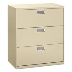 Hon Company Brigade 600 Series Lateral File, 3 Legal/letter-Size File Drawers, Putty, 36