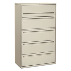 Hon Company Brigade 700 Series Lateral File, 4 Legal/letter-Size File Drawers, 1 File Shelf, 1 Post Shelf, Light Gray, 42