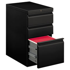 Hon Company Brigade Mobile Pedestal With Pencil Tray Insert, Left Or Right, 3-Drawers: Box/box/file, Letter, Black, 15