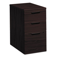 Hon Company 10500 Series Mobile Pedestal File, Left Or Right, 3-Drawers: Box/box/file, Legal/letter, Mahogany, 15.75