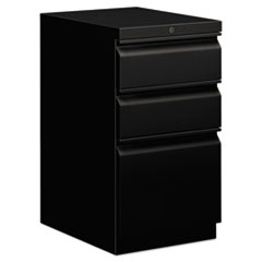 Hon Company Brigade Mobile Pedestal With Pencil Tray Insert, Left Or Right, 3-Drawers: Box/box/file, Letter, Black, 15