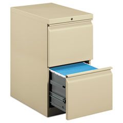 Hon Company Brigade Mobile Pedestal, Left Or Right, 2 Letter-Size File Drawers, Putty, 15