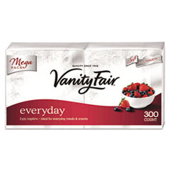 Georgia Pacific Vanity Fair Everyday Dinner Napkins, 2-Ply, White, 300/pack
