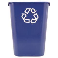 Rubbermaid Deskside Recycling Container with Symbol, Large, 41.25 qt, Plastic, Blue