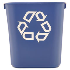 Rubbermaid Deskside Recycling Container, Small, 13.63 qt, Plastic, Blue