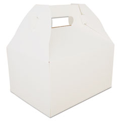 Southern Champion Tray Carryout Barn Boxes, 9.06 x 7.06 x 5, White, Paper, 125/Carton