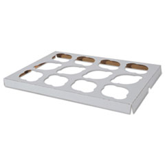Southern Champion Tray Cupcake Holder Inserts, 12-Cupcake Holder, 9.88 x 13.88 x 0.88, White/Kraft, Paper, 200/Carton