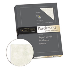 Southworth Co. Parchment Specialty Paper, 65 lb Cover Weight, 8.5 x 11, Ivory, 100/Box