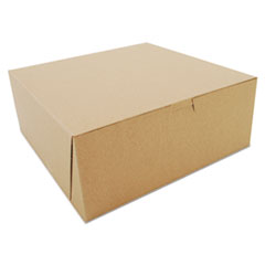 Southern Champion Tray Kraft One-Piece Non-Window Bakery Boxes, 10 x 10 x 4, Brown, Paper, 100/Bundle
