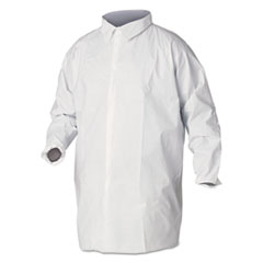 Kimberly Clark A40 Liquid And Particle Protection Lab Coats, Large, White, 30/carton