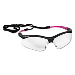 Kimberly Clark V30 Nemesis Safety Eyewear, Small, Black Frame W/pink Tips, Clear Lens, 12/box