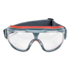 3M GoggleGear 500Series Safety Goggles, Anti-Fog, Red/Gray Frame, Clear Lens,10/Ctn