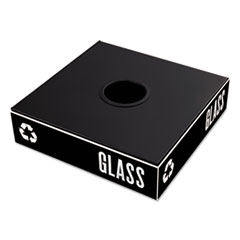 SAFCO Products Public Square Recycling Container Lid, Circular Opening, 15.25w x 15.25d x 2h, Black