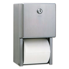 Bobrick Washroom Stainless Steel 2-Roll Tissue Dispenser, 6.06 x 5.94 x 11, Stainless Steel