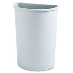Rubbermaid Untouchable Half-Round Plastic Receptacle, 21 gal, Plastic, Gray