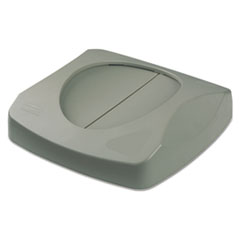 Rubbermaid Untouchable Square Swing Top Lid, 16w X 16d X 4h, Gray