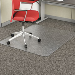 Alera Occasional Use Studded Chair Mat For Flat Pile Carpet, 46 X 60, Rectangular, Clear