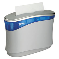 Kimberly Clark Reveal Countertop Folded Towel Dispenser, 13.3 X 5.2 X 9, Soft Gray/translucent Blue