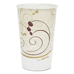 Dart Symphony Treated-Paper Cold Cups, ProPlanet Seal, 16 oz, White/Beige/Red, 50/Bag, 20 Bags/Carton
