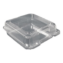 Durable Packaging Plastic Clear Hinged Containers, 9 X 8.63 X 3, Clear, 200/carton