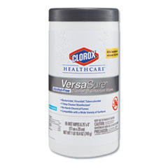 Clorox VersaSure Cleaner Disinfectant Wipes, 1-Ply, 8 x 6.75, Original Scent, White, 85 Towels/Can