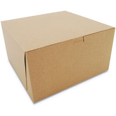 Southern Champion Tray Kraft One-Piece Non-Window Bakery Boxes, 10 x 10 x 5.5, Brown, Paper, 100/Carton