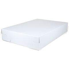 Southern Champion Tray White One-Piece Non-Window Bakery Boxes, 25 x 17 x 4.5, White, Paper, 25/Carton