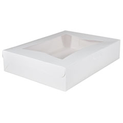 Southern Champion Tray White Window Bakery Boxes with Tuck-in Lid, 19 x 14 x 6.5, White, Paper, 50/Carton