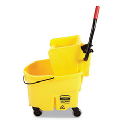 Rubbermaid Wavebrake 2.0 Bucket/wringer Combos, Side-Press, 26 Qt, Plastic, Yellow
