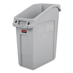 Rubbermaid Slim Jim Under-Counter Container, 13 Gal, Polyethylene, Gray