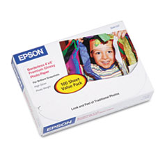 Epson Premium Photo Paper, 10.4 Mil, 4 X 6, High-Gloss White, 100/pack