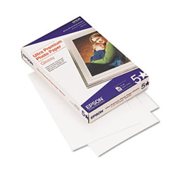 Epson Ultra Premium Glossy Photo Paper, 11.8 Mil, 4 X 6, Glossy Bright White, 60/pack